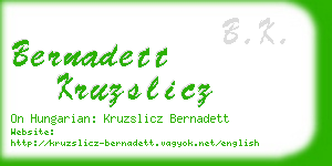 bernadett kruzslicz business card